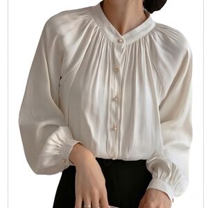 J.ING Cream Button-Up Blouse